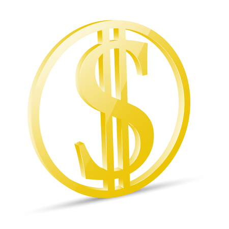 3d gold dollar Sign. Vector.のイラスト素材