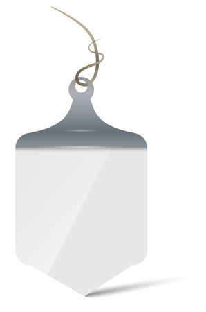 Pendant signboard-banner in the form of a pennant of gray color, imitation of metal.のイラスト素材