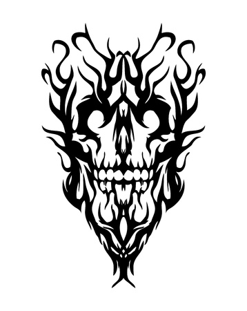 Skull from smoke, looks like evil. Tattooのイラスト素材