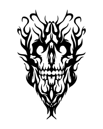 Skull from smoke, looks like evil. Tattooの素材 [FY31010283994]