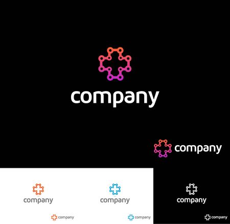 Health Cross Network with Points. Simple and clean, for some sort of healing company, for example molecule structure healing/connection, or something related to that. Also could be related tのイラスト素材