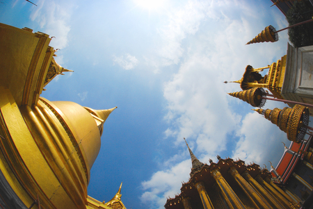 Thai pubic temple circle fisheyeの写真素材