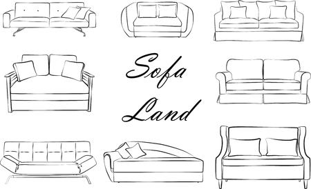 Sofa color setのイラスト素材