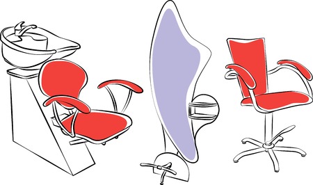 Salon furniture setのイラスト素材