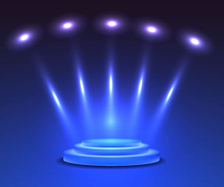 3d platform with lightsのイラスト素材