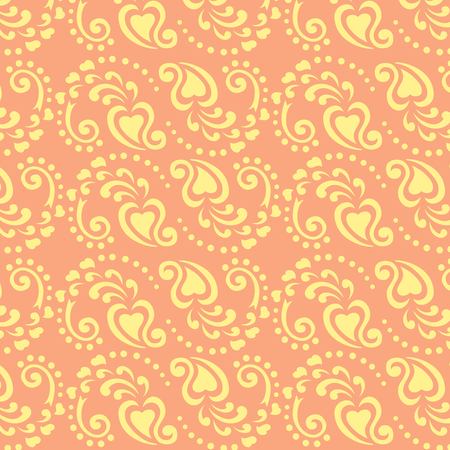 Abstract love seamless pattern on pink background illustration.のイラスト素材