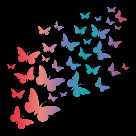 Butterfly gradient stencil.のイラスト素材