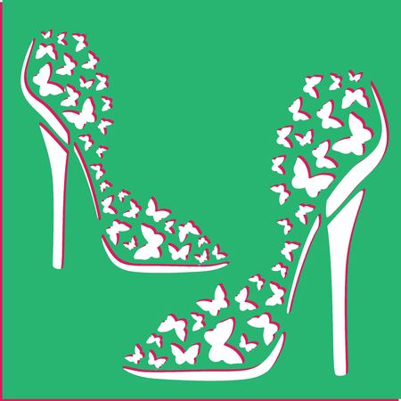 womens shoes stencilのイラスト素材