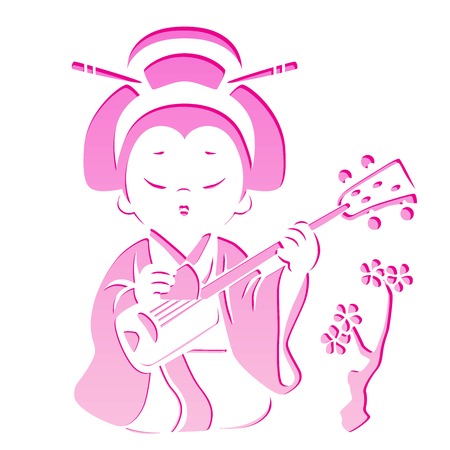 Geisha pattern artのイラスト素材