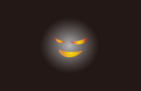 A graphic that enlarges the appearance of a ghost-like black sphere with eyes and mouth.のイラスト素材