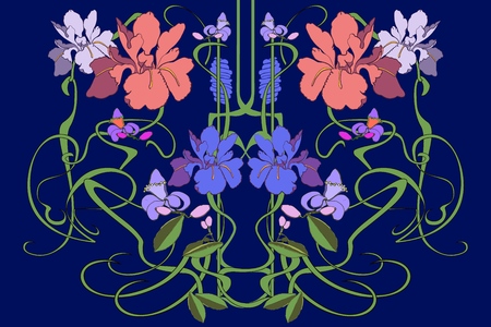 hand drawn vector  pattern in art Nouveau style.の写真素材