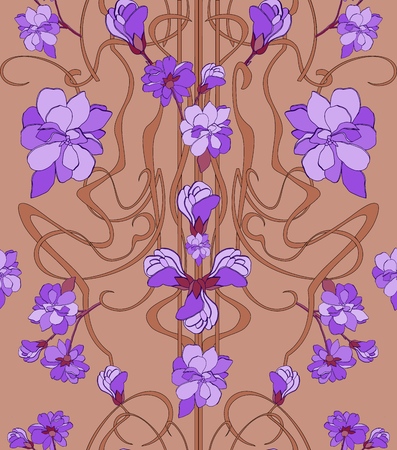 hand drawn vector  pattern in art Nouveau style.の写真素材