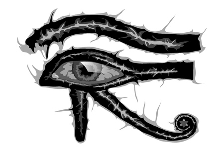hand drawn vector all-seeing Eye of Horus.の写真素材