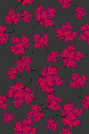 Hand drawn autumn background with beautiful leaves . Seamless pattern. Vector background.のイラスト素材