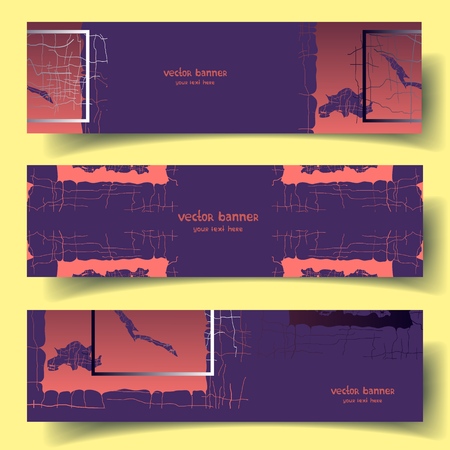 Abstract banners with a variety of surreal objectsのイラスト素材
