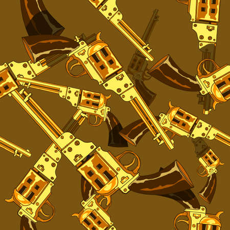 Seamless pattern of pistols.Vector backgroundのイラスト素材