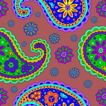 Bright hand-drawn ornament with unusual patterns in cartoon style.The pattern creates a vortex, depth. Modern style for textiles, printing.のイラスト素材