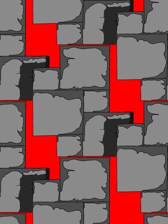 Hand-drawn seamless pattern of masonry in the space of the background color. Modern style for backgrounds and textures. Vector.のイラスト素材
