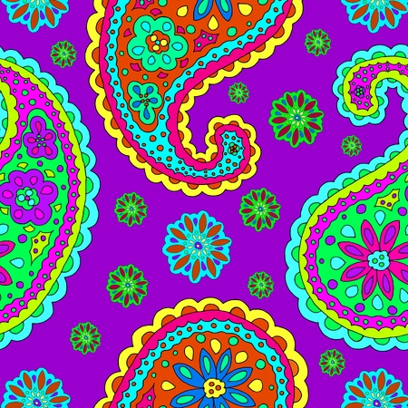 Bright hand-drawn ornament with unusual patterns in cartoon style.The pattern creates a vortex, depth. Modern style for textiles, printing.の写真素材