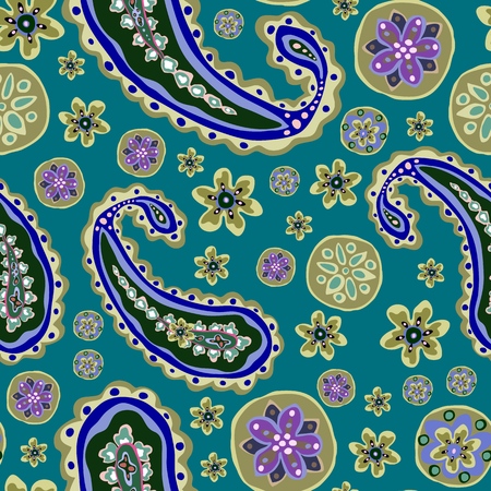 Bright hand-drawn ornament with unusual patterns in cartoon style.のイラスト素材