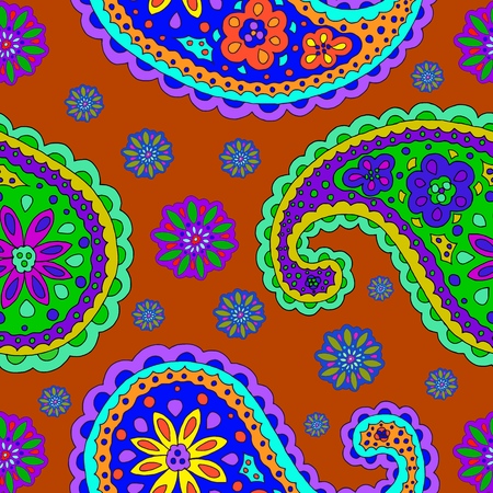 Bright hand-drawn ornament with unusual patterns in cartoon style.The pattern creates a vortex, depth. Modern style for textiles, printing.のイラスト素材