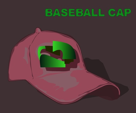 One  baseball cap with a design sign.のイラスト素材