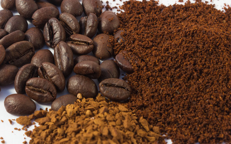 Various forms of delicious and fragrant coffee.の写真素材