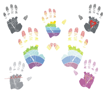Color handprintのイラスト素材