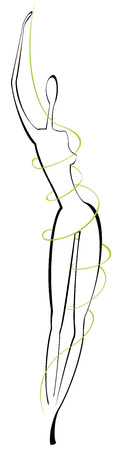 Abstract fitness girlのイラスト素材
