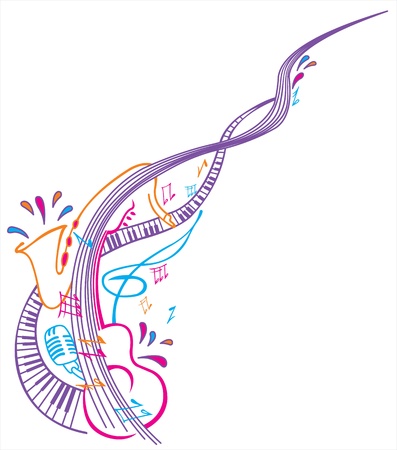 Colored abstract musical compositionのイラスト素材