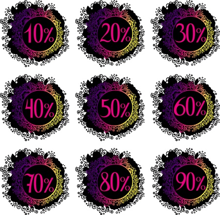 Floral sale template with percentのイラスト素材