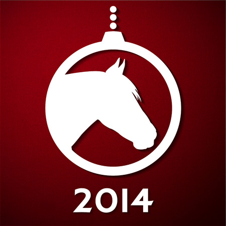 New year card with symbol of the year on red backgroundのイラスト素材