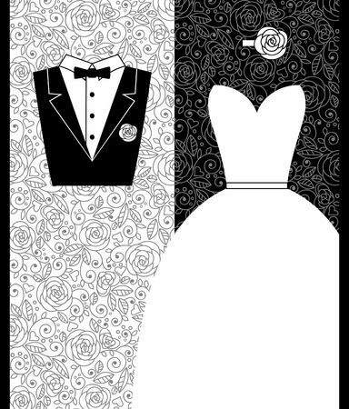 Wedding card in elegant style. Vector illustrationのイラスト素材