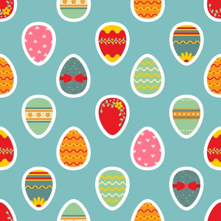 Seamless easter pattern with eggs. Vector illustrationのイラスト素材
