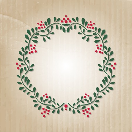 Cute Floral frame on paper background. Vector illustrationのイラスト素材