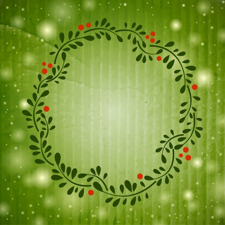 Cute Floral frame on green background. Vector illustrationのイラスト素材