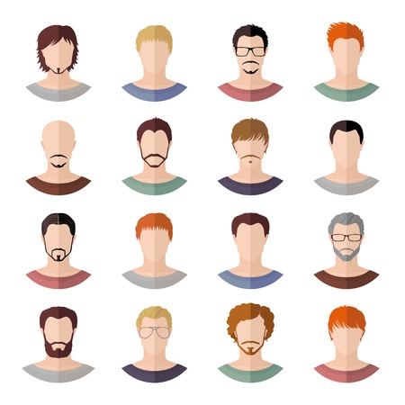 Set of avatars of men in modern flat design. Vector illustrationのイラスト素材