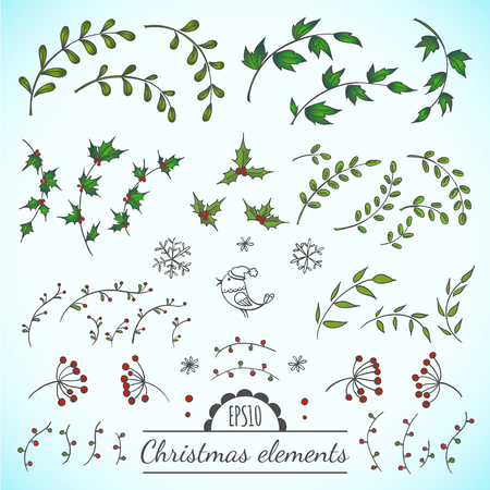 Christmas vector floral elements for your designのイラスト素材