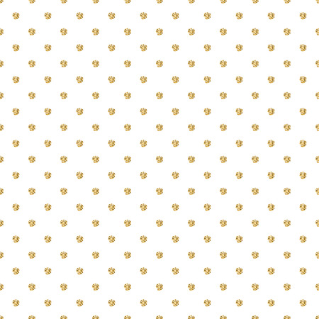 Seamless pattern background with gold glitter polka dot ornament.  Cute wallpaper. Good idea for...