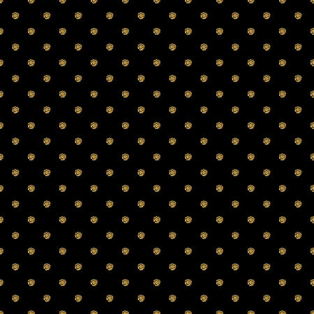 Seamless pattern background with gold glitter polka dot ornament.  Cute wallpaper. Good idea for your Wedding, Valentine's Day or Birthday design. illustrationのイラスト素材