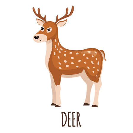 Cute Deer in flat style.のイラスト素材