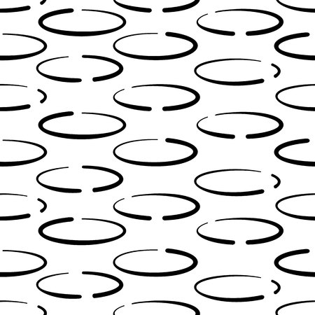 Hand drawn seamless pattern with ovales isolated on white background.のイラスト素材