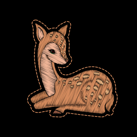 Cute embroidered deer for fashion design.のイラスト素材