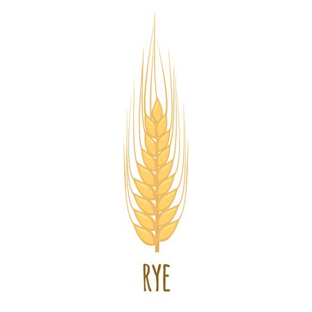 Rye or Wheat ear with grains isolated on white background. Harvest icon. Vector illustration.のイラスト素材