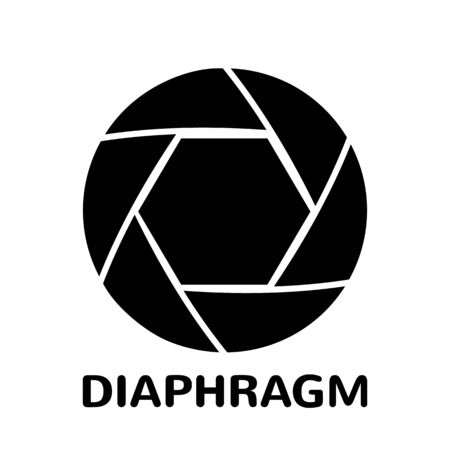 Aperture icon isolated on white background. Photo camera shutter sign. The diaphragm symbol. Vector illustration.のイラスト素材