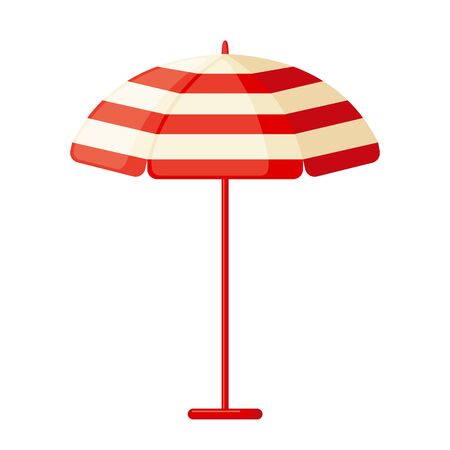 Beach umbrella icon in flat style isolated on white background. Vector illustration. Summer vacation consept.のイラスト素材