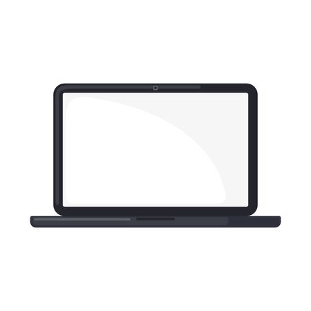 Laptop computer icon in flat style isolated on white background. Vector illustration.のイラスト素材