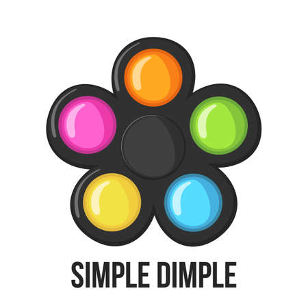 Trendy antistress sensory toy Simple Dimple fidget in flat style isolated on white background.のイラスト素材