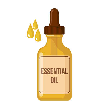 Essential oil bottle icon in flat style isolated on white background.のイラスト素材