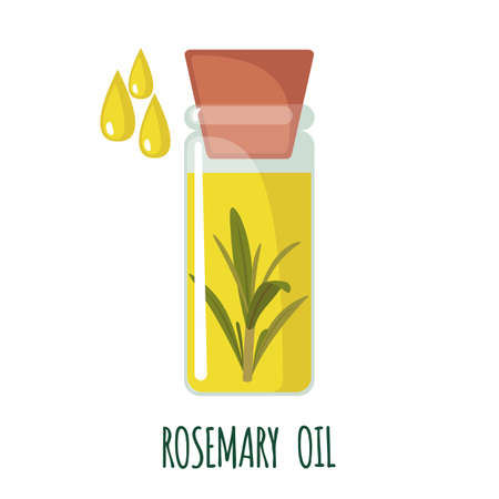 Rosemary essential oil icon in flat style isolated on white background.のイラスト素材